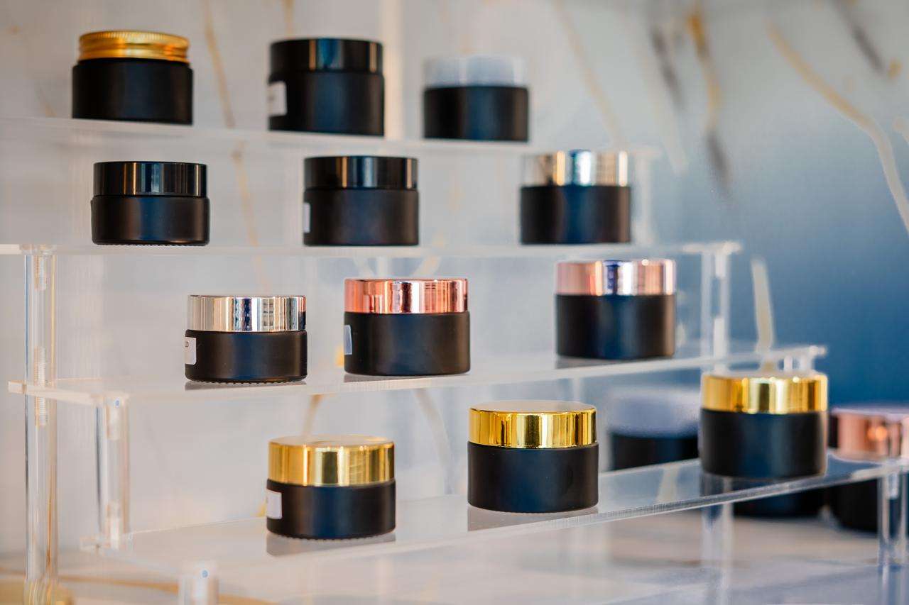 Glass Cosmetic Jars Black Matt