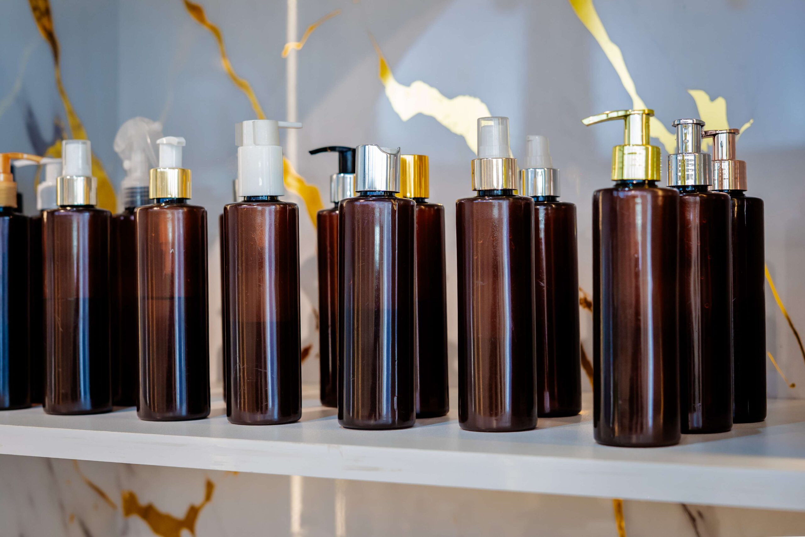Amber Cosmetic Bottles