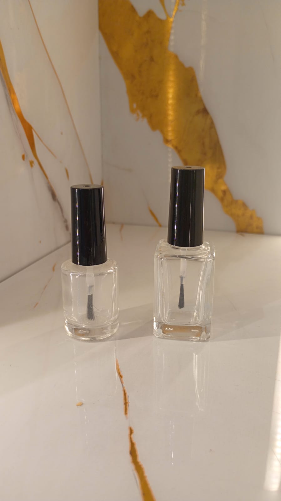 Empty glass nail polish bottles for cosmetic packaging in Sri Lanka